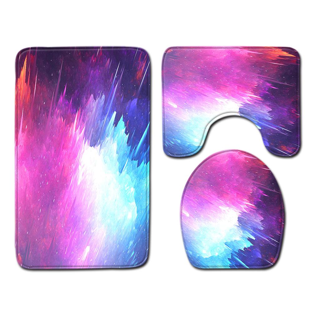 Gradual Change Pattern Toilet Floor Mat Three-Piece Bathroom Three-Piece Carpet Door Mat