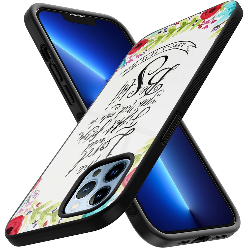 Pouzdro s květinovým textovým štítkem pro iPhone 14 13 11 12 Pro Max Mini Xs Xr X 7 8 6s Plus Se 2022 Ochranné tvrzené sklo Zadní kryt