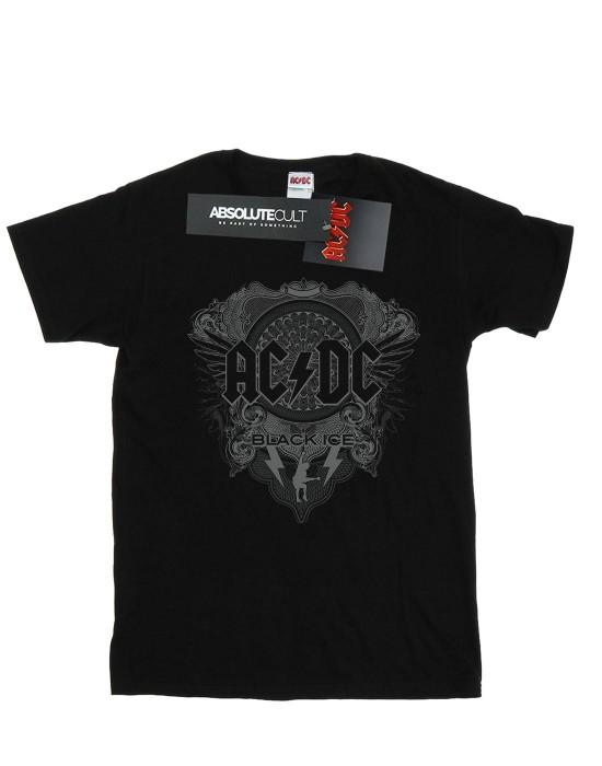 AC/DC Womens/Ladies Black Ice Cotton Boyfriend T-Shirt