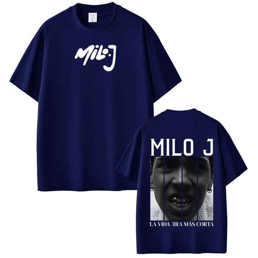Rapper Milo J La Vida Era Mas Corta Album Tshirt Unisex Women Harajuku Tshirts Summer Loose Casual Cotton Vintage Tshirt Tops