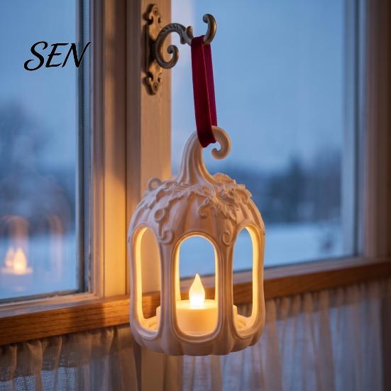 Indoor Outdoor Decoration Hollow Wind Lamp Candlestick Holder, 3D Printed PETG with Exquisite Elegant Carved Relief Pattern Lantern, Creative Romantic
