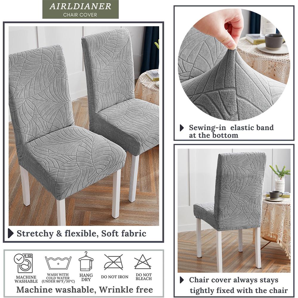 1/2/4pcs Jacquard Stretch Dining Chair Slipcover Removable Washable Chair Protector for Living Room Hotel Dining Room Kitchen