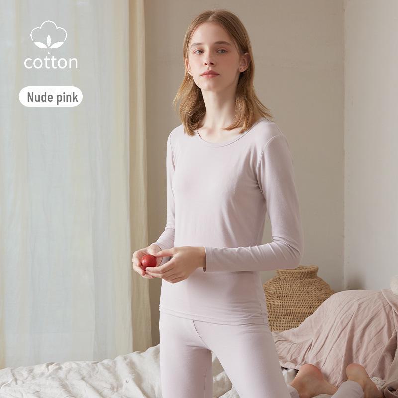 

Женский теплый хлопковый комбинезон: Комплект нижнего белья осень/зима однотонный