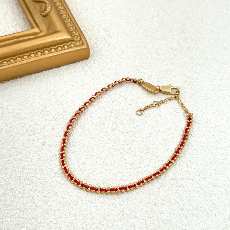 Retro Court Style Niche Design Red Rope Bracelet Female Tide