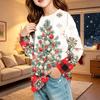 Children's Christmas Print Long Sleeve Neck Shirt with Pocket for Boys and Girls