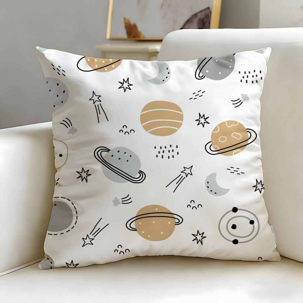 Horizontal bar pattern Cushion Cover Soft  EasyWash Pillow Case  Versatile for Couch Bed Travel and Office