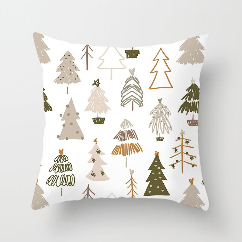 Merry Christmas Printed White Pillowcase  Style Cushion Cover Home Sofa Decoration