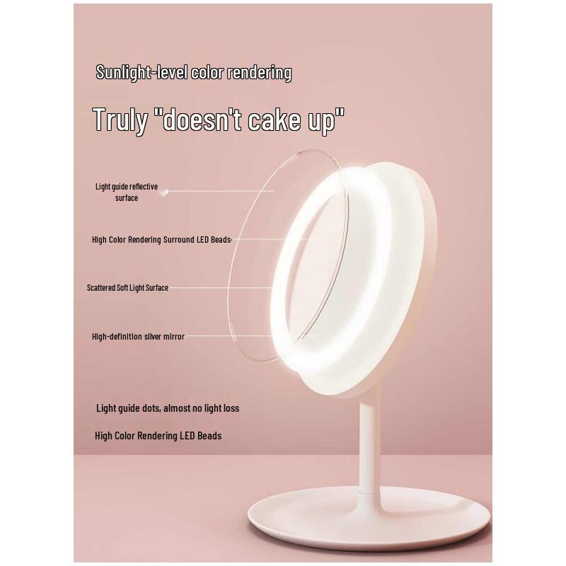 Lustro do makijażu na biurko z podświetleniem LED