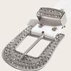 Studded Bling Bling Rhinestone Western [Lamerry] Belt, Belt, Belt, Belt, Y2K, Sequins, Glitter, 105cm, Women's/Men's (White)