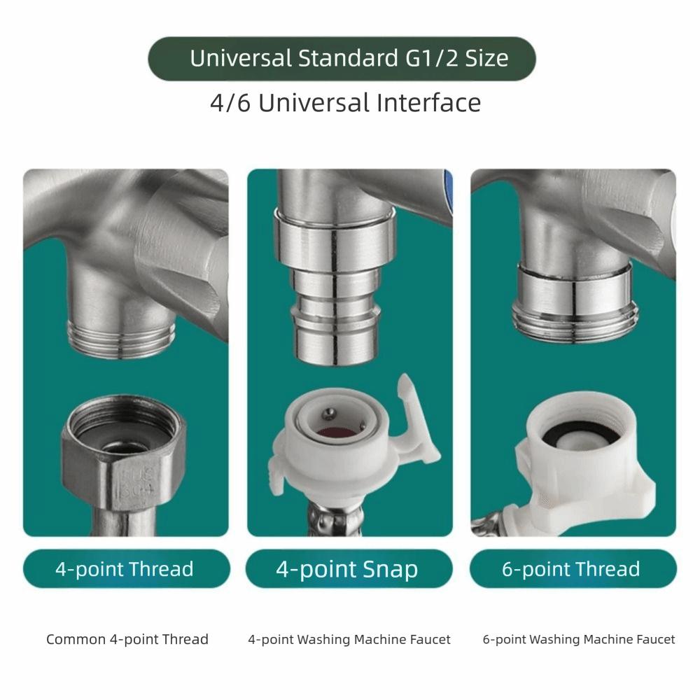 One In Three Out Stainless Steel Faucet with Tape Angle Valve Faucet  Domestic Use