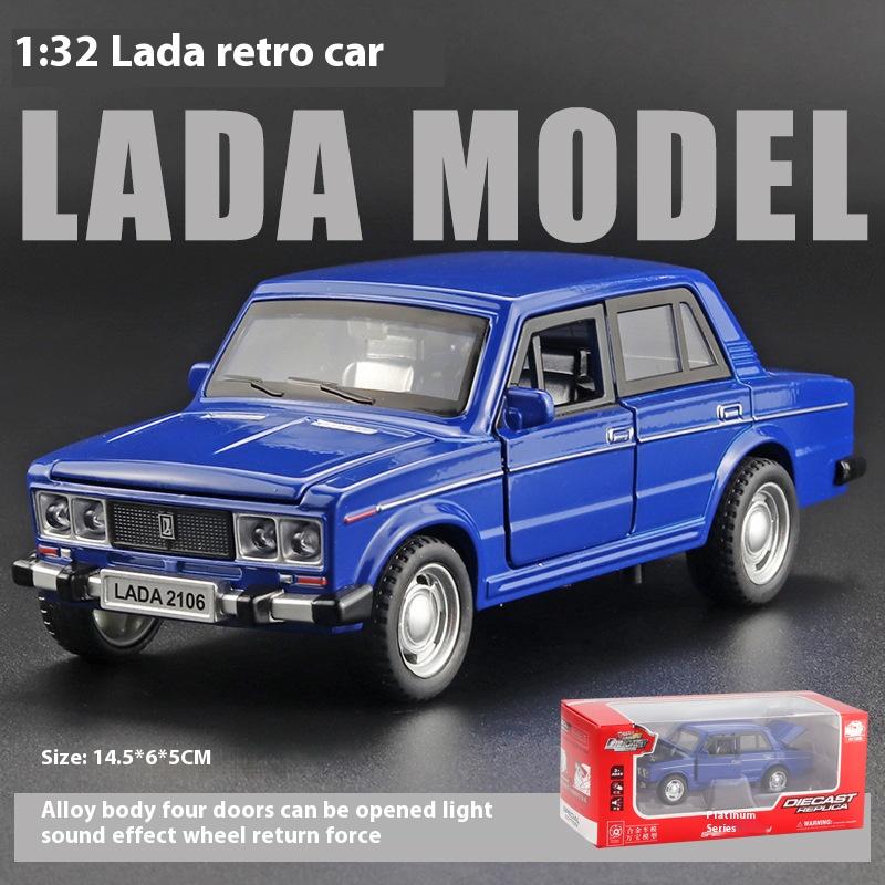1:32 LADA 2106 Alloy Diecast Model Retro Russian Lada Vehicle Toy Sound & Light Children's Toy Kids Gift Birthday Present Boys