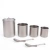 6pcs Ti Camping Cup Set with Fork Spoon Lightweight Water Mug for Backpacking Hiking Picnic Travel 4 Cups + 2 Fork Spoon