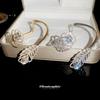 Flowing light~ Explosive zircon feather opening bracelet light luxury high-end bracelet celebrity style personalized jewelry women