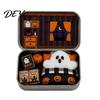 Festive Desktop Ornament Mini Ghost Tin Box Set, Little Pocket Cute in A Box, Kids Halloween Party Favor Miniature Scene Spooky Decor, Gifts for Boys