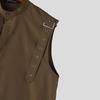 INCERUN Oversized Men Stand Neck Sleeveless Buttons Casual Loose Tank Tops