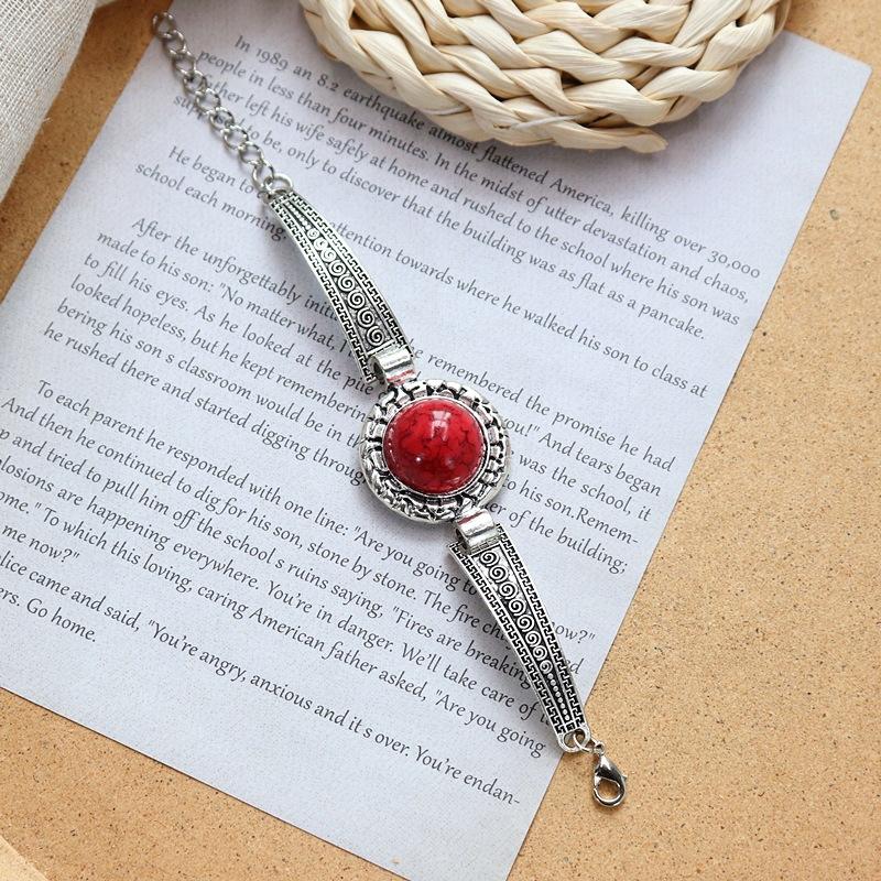 

Ретро нишевый браслет из цветного камня женский богемный личностный отпускной темпераментный браслет универсальный простой браслет