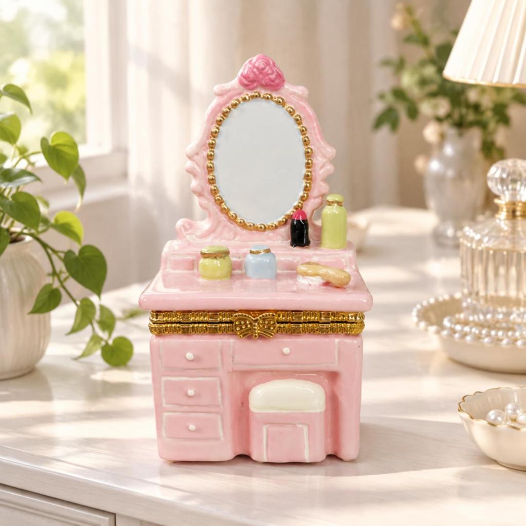 Ceramic Jewelry Box Handmade Lidded with Clasp Glossy for Vanity