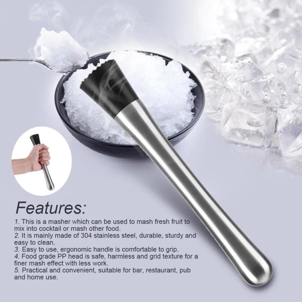 1pc Cocktail Muddler Stainless Steel Bar Stick Mojito Masher Fruit Mixer Ideal Bartender Tool Barware