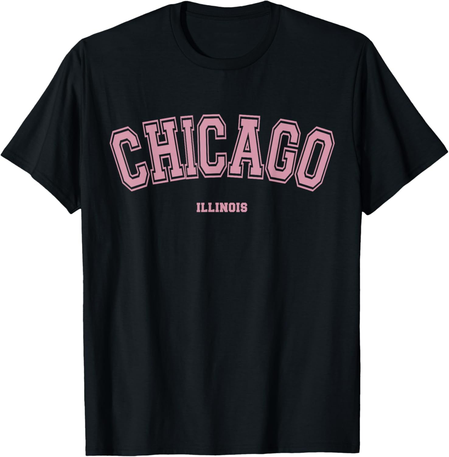 Розовый Чикаго Иллинойс IL В стиле Varsity на футболке Chicago S разноцветный