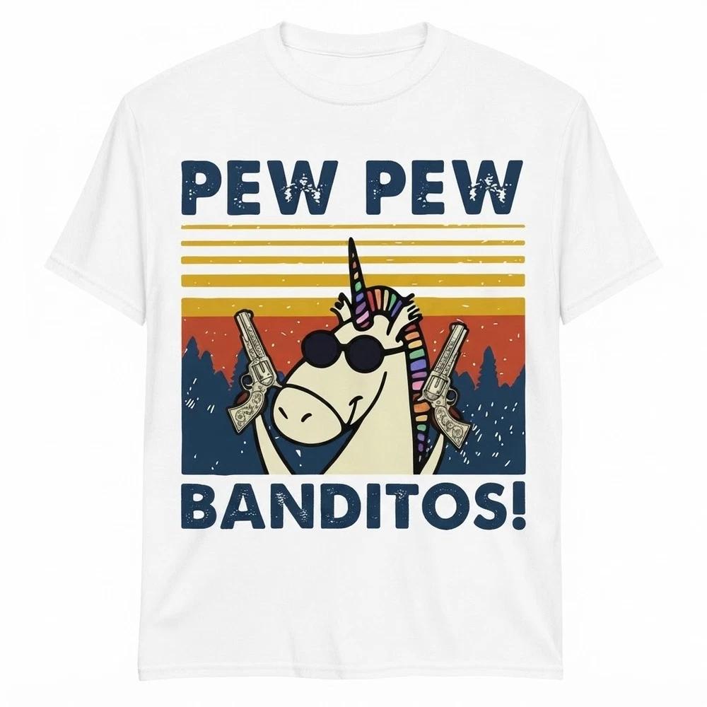 Pew Pew Madafakas Unicorn Funny Cool Joke TShirt Gift White TShirt S
