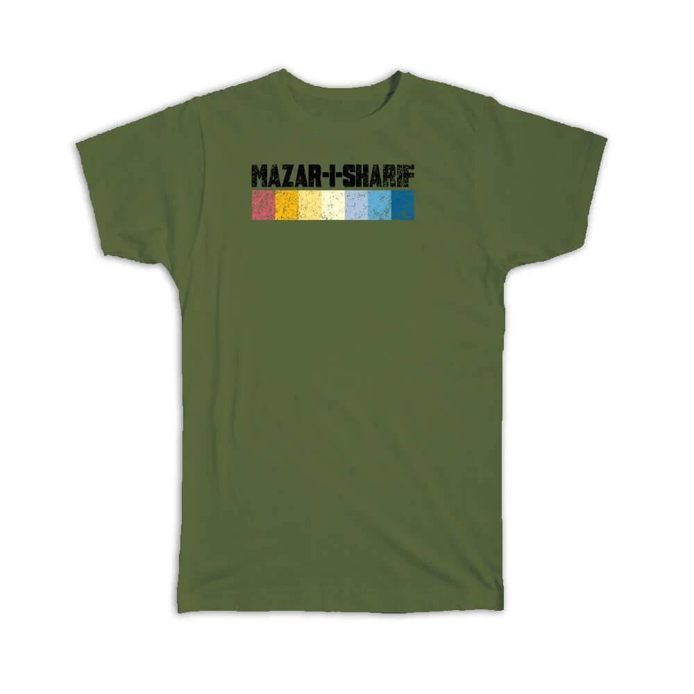 Gift T-Shirt : Mazar I Sharif Afghanistan Retro Colors Afghan L
