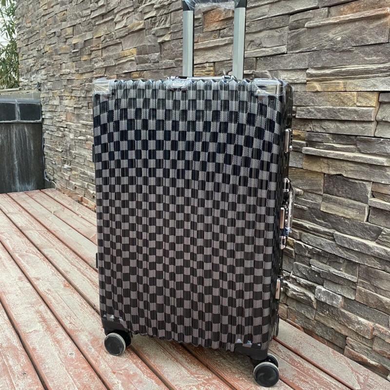 Yuzhan Chessboard Pattern Aluminum Frame Hardshell Luggage 26 inch