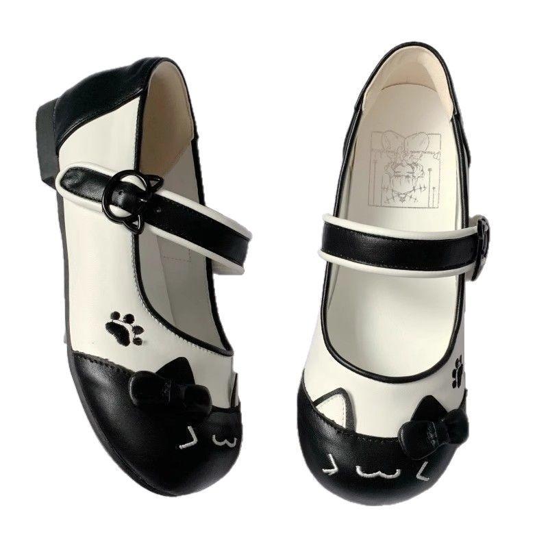 Fashion 2025 Spring Autumn New Confused Kitten Cute Round Head Low Follow Up Shoes Niche Fashion Simple Comfortable Women's Shoes