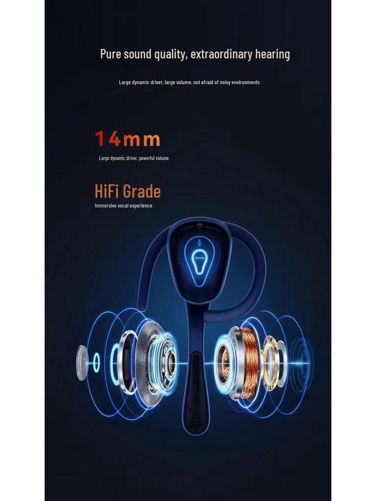 2025 Bluetooth In-Ear Earphones: Long Standby, Noise Reduction, Compact Ear-Hook Design for Drivers and Riders