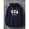 Men's American Hooded Sweater - Dark Green Casual Pullover