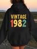 VINTAGE 1982 with Retro Style Women'S Plus Size Casual Hoodies   Anime Hoodie  Hoodie Men   Anime Hoodie Sudaderas
