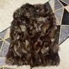 Lunghezza Totale 77cm SAGA LEATHER BOUTIQUE Spesso Voluminoso Pelo Vero Volpe Argentata Cappotto Giacca Taglia M Donna
