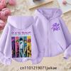 2025 New Purple Jacket Boys' and Girls' Sportswear Children's Top Hoodie KPop Devil Hunter Zipper Hoodie