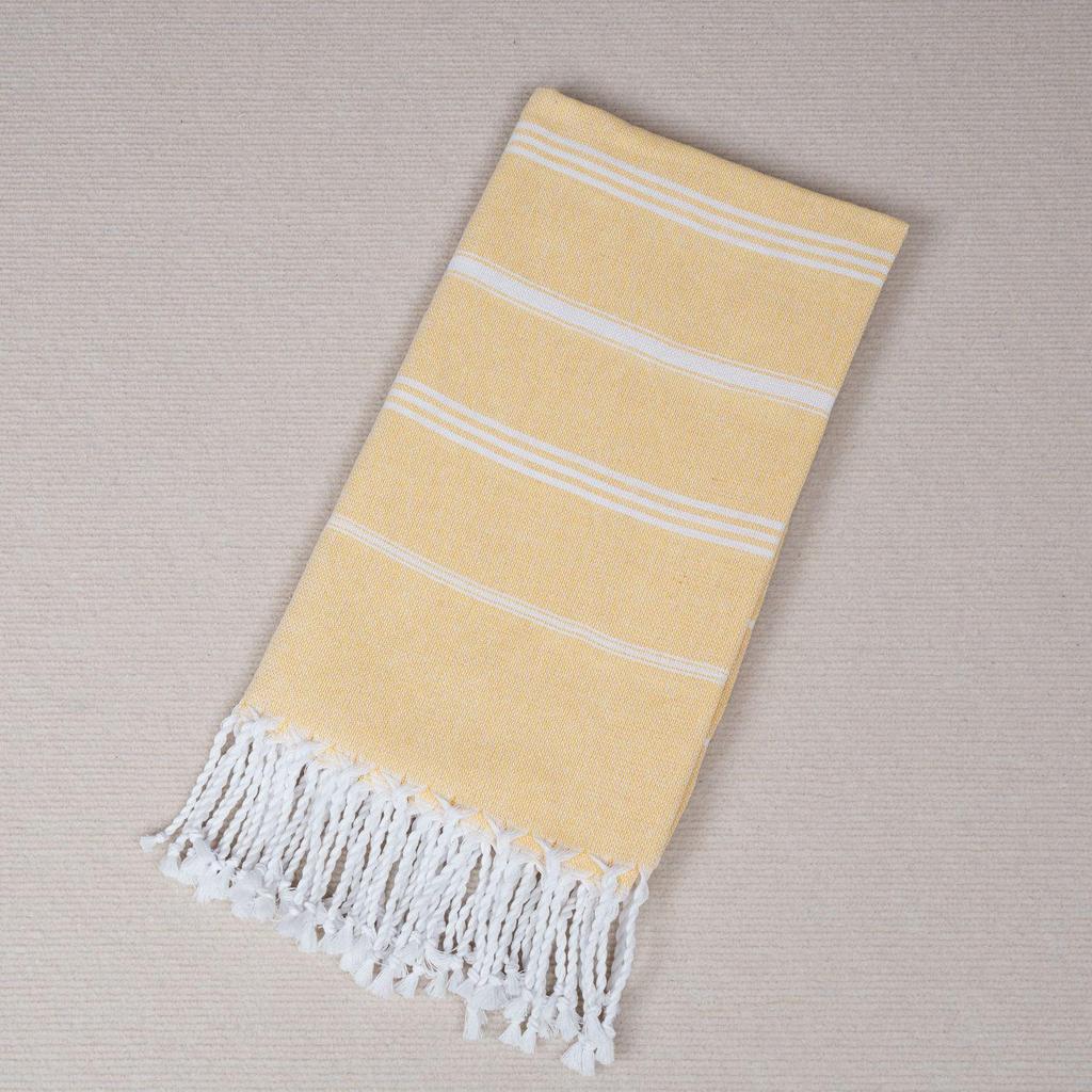 Yarn-Dyed Striped Quick-Dry Beach Towel - Multi-Color, Absorbent Cotton/Polyester Blend for Swimming & Bath