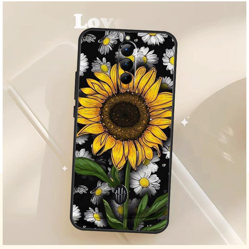 

Beauty Yellow Sunflower Case For ZTE Nubia Red Magic 11 10 10S Pro Plus 8S 9S 8 9 Pro 6S 7S For RedMagic 10 Air Cover Red Magic 10 Pro