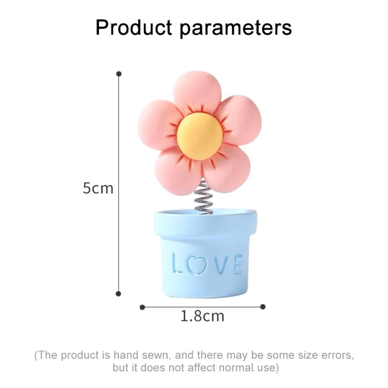 Niedliche Cartoon Armaturenbrett Dekoration Bonbonfarbe Blumentopf Auto Wackelkopf Spielzeug Kreative Wackelblumentopf Ornament