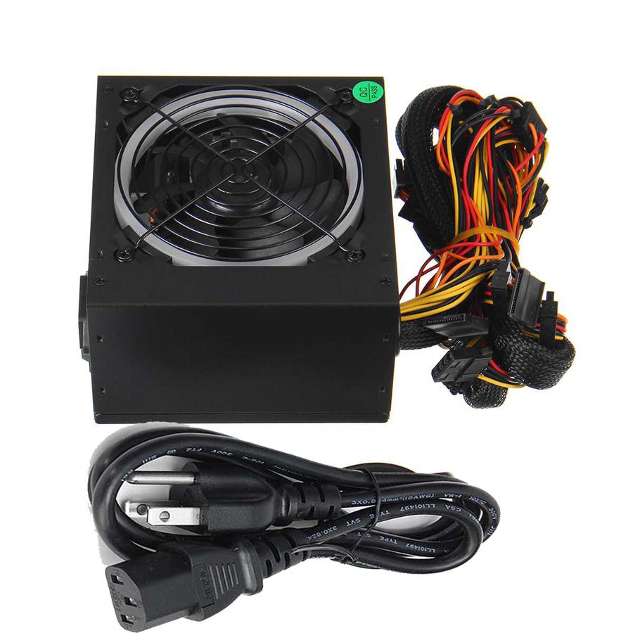900W Power Supply 12cm Multicolor LED Fan 24 Pin PCI SATA 12V Computer Power Sup