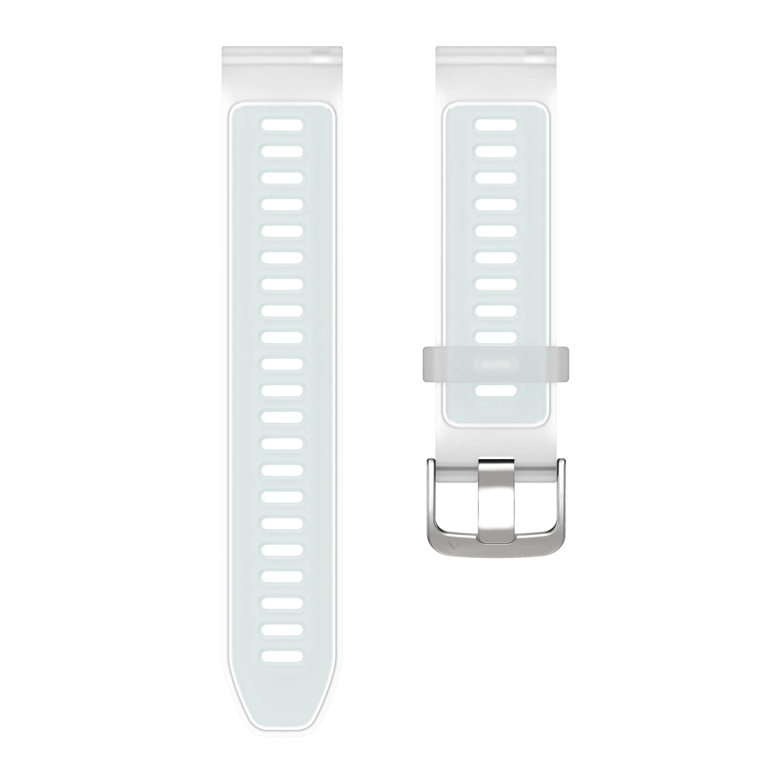 22mm Universelles Silikon Transparentes Armband für Garmin Forerunner 970/255/265/Venu 2 3 Armband für Garmin Vivoactive 4 22mm Band 22mm Universal white