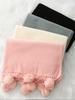 Damen Einfacher Uni Gestrickter Schal Kopftuch Elegante Dame Lässig Flauschige Quaste Warmer Schal Mujer Foulard Langer Wickelschal Winter Neu
