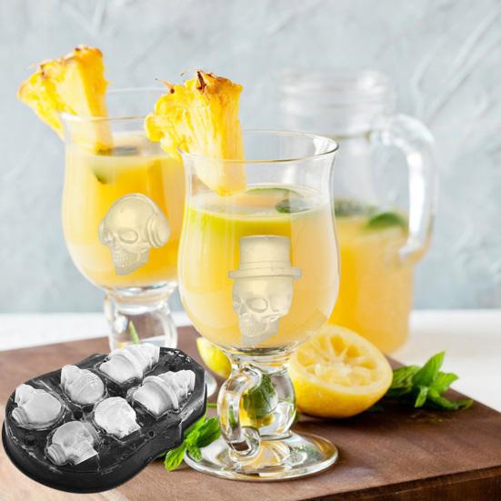 Skeleton Ice Cube Mold Tray Easy Filling Release Food Grade