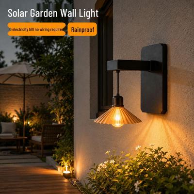 Solar Outdoor Courtyard & Garden Wall Lamp - Decorative Light for Balcony, Gate, Eaves, and Doorways