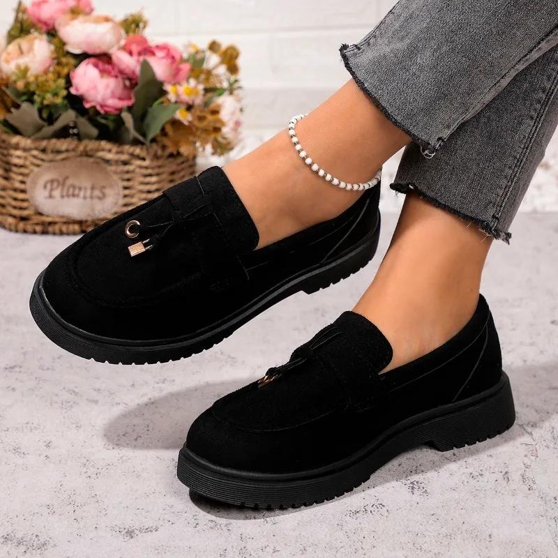 

Женская обувь 2024 больших размеров лоферы женские туфли-лодочки лаконичные офисные и карьерные туфли женские с круглым носком на низком каблуке слипоны женские 40