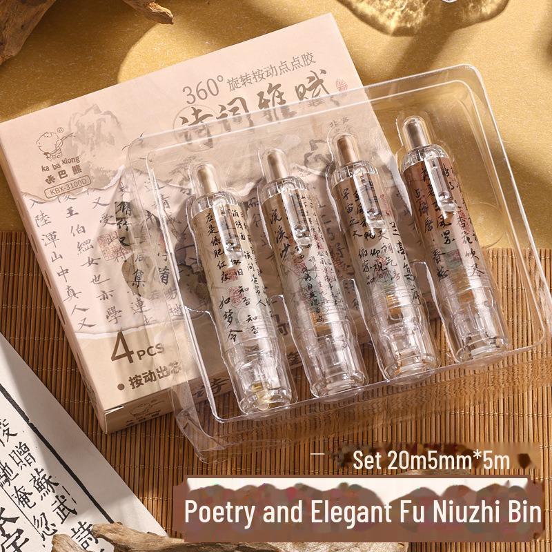 Transparent, Mark-Free, Double-Sided Adhesive Pen with Refillable Glue for Kids' Crafts