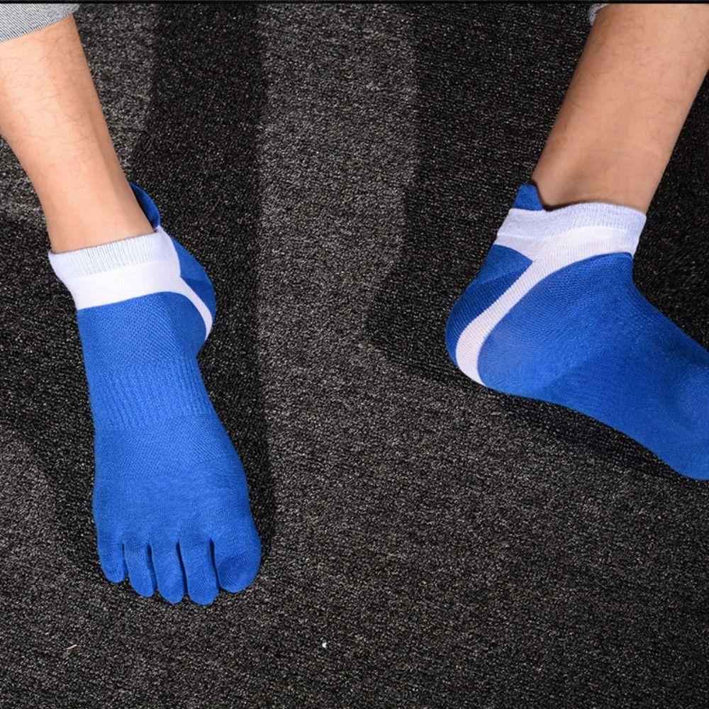 Patchwork Five Finger Sports Socks Cotton Running Hosiery Men's Five Toe Socks  Spring/Summer