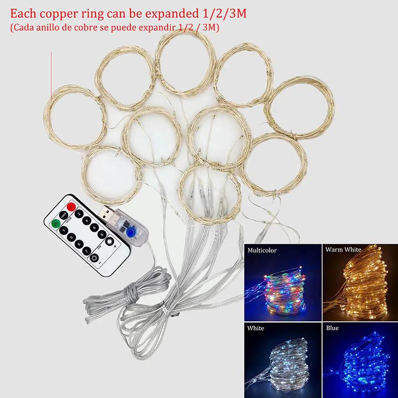 Nowe 2024 Kurtyna Fairy Lights Navidad LED Garland Wesołych Świąt Wisiorek Dekoracja Ślubna na Festoon Chambre Prezent Drop Ornam