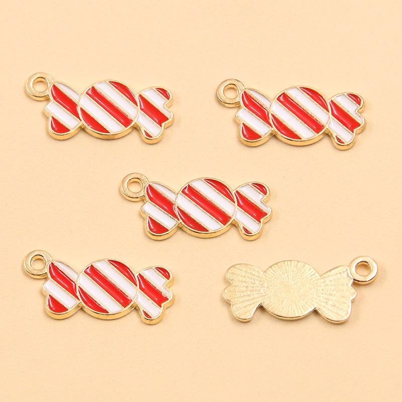 KC Gold Christmas Festival Lollipop Pendant Charms: 3 Styles Colorful DIY Jewelry Accessories