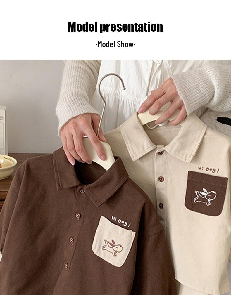 Boys' Autumn 2025 Fashionable Outing Baby Shirt Set for Spring/Autumn Season