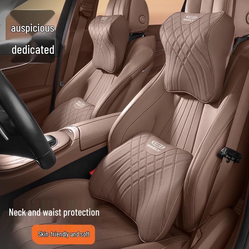 Geely Car Headrest & Lumbar Support Set for Xingyue L, Xingrui, Boyue L, Emgrand, Binyue, ICON