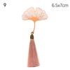 New Rose Gold Apricot Leaf Metal Bookmark Tassel Chinese Style