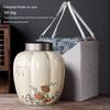 Longevity Peach Ceramic Tea Storage Jar with Metal Lid