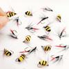 Artificial Tussock Red Tail Moth Bait & Bumble Bee Dry Fly Bait -Mixed Styles Artificial Fishing For Trout/Bass/Salmon/Perch/Carp Bait -6/10Pcs/Box